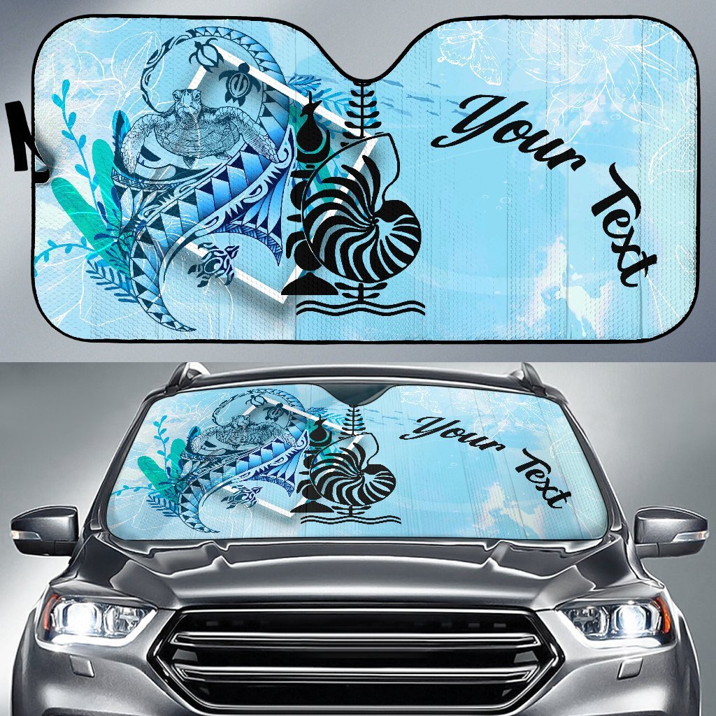 New Caledonia Auto Sun Shades - Custom Personalised Polynesian Turtle Under The Sea