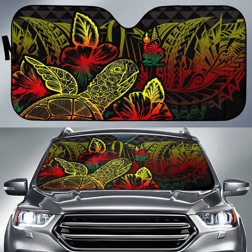 New Caledonia Auto Sun Shades Turtle Hibiscus Reggae