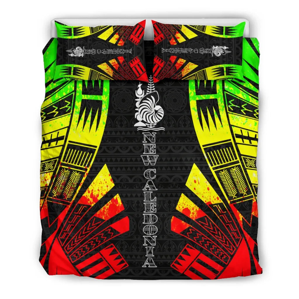 New Caledonia Duvet Cover Set - Polynesian Tattoo Reggae