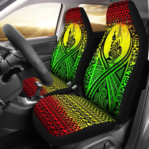 New Caledonia Car Seat Cover - New Caledonia Coat Of Arms Polynesian Tattoo Reggae