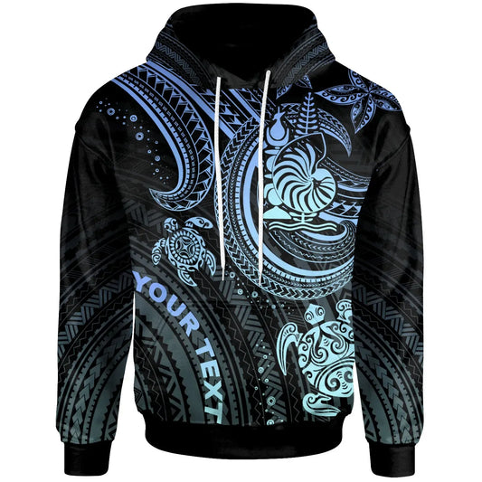 New Caledonia Custom Personalised Hoodie - Blue Turtle
