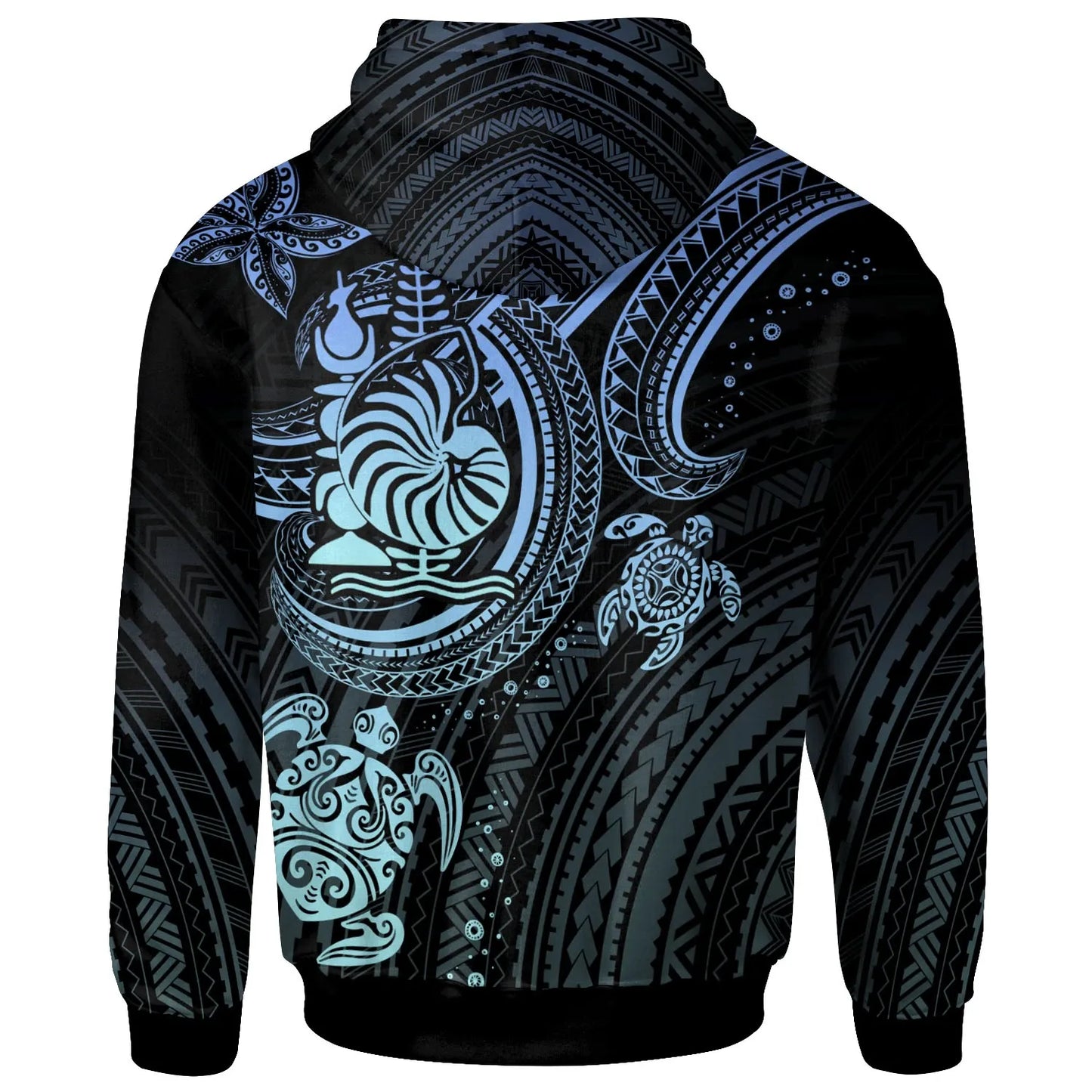 New Caledonia Custom Personalised Hoodie - Blue Turtle