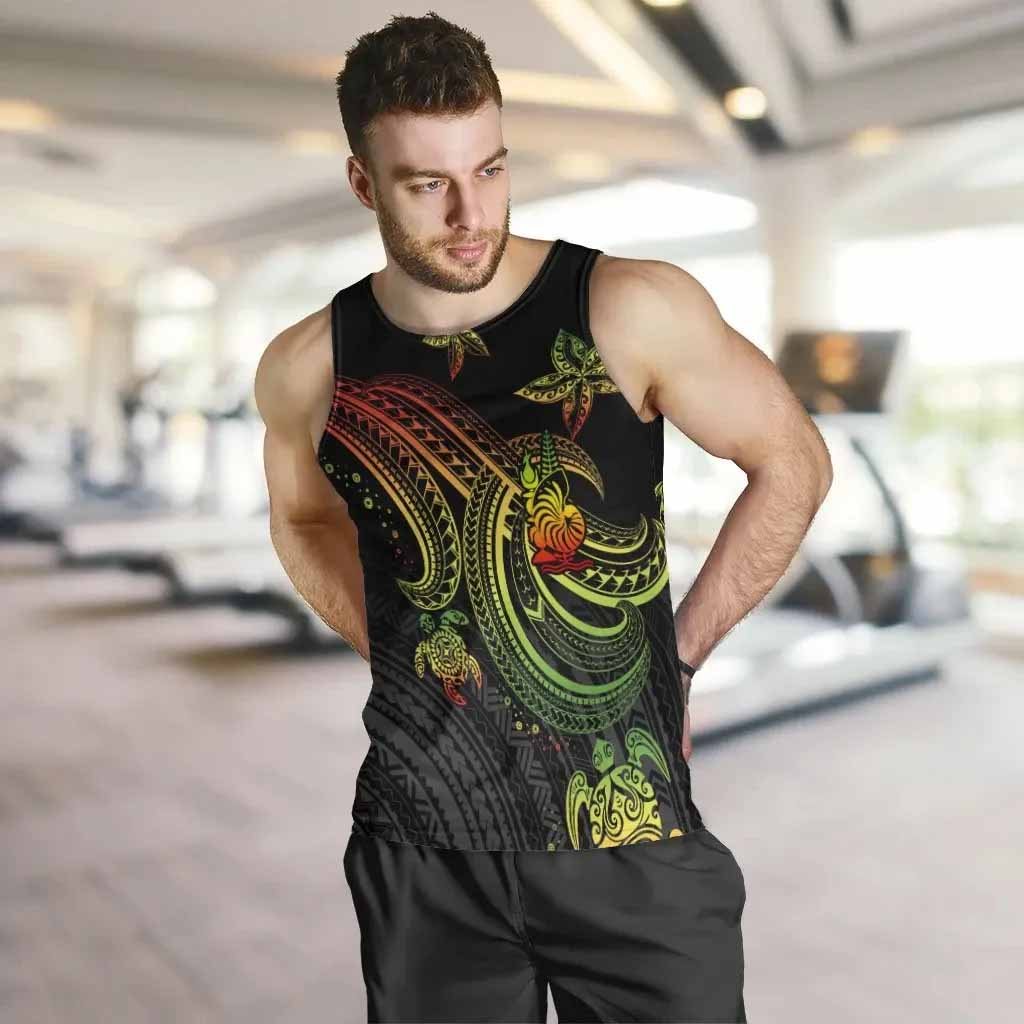 New Caledonia Custom Personalised Men Tank Top- Reggae Turtle