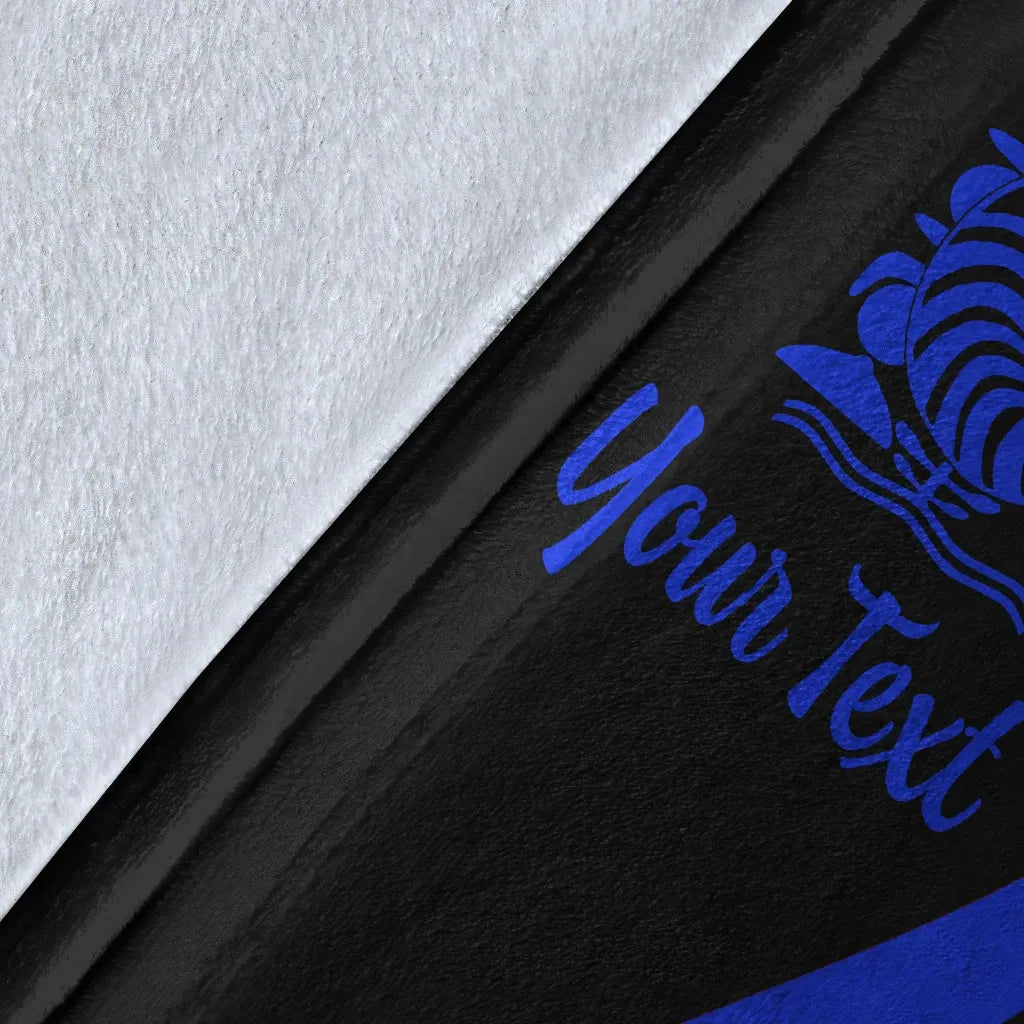 New Caledonia Custom Personalised Premium Blanket - Blue Polynesian Tentacle Tribal Pattern Crest