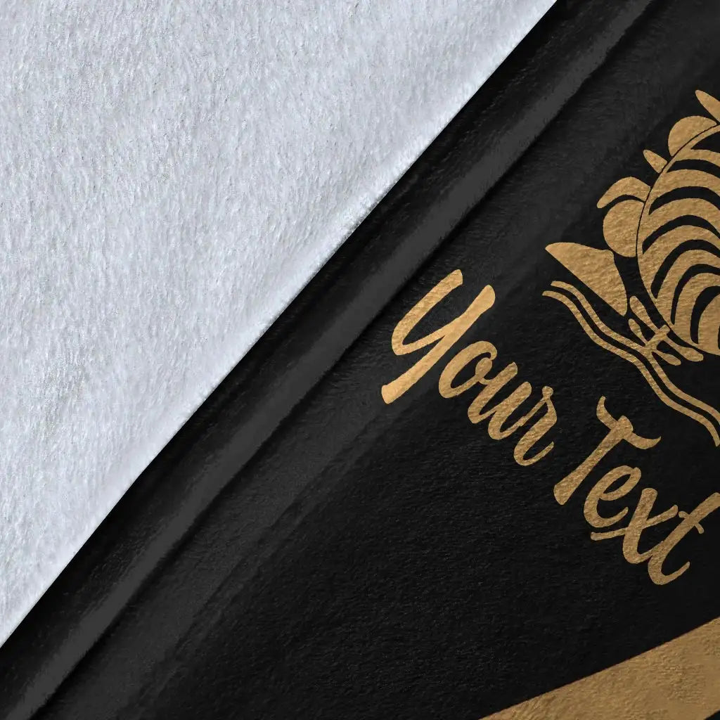 New Caledonia Custom Personalised Premium Blanket - Gold Polynesian Tentacle Tribal Pattern Crest