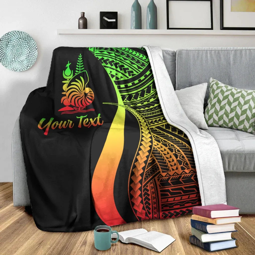 New Caledonia Custom Personalised Premium Blanket - Reggae Polynesian Tentacle Tribal Pattern Crest