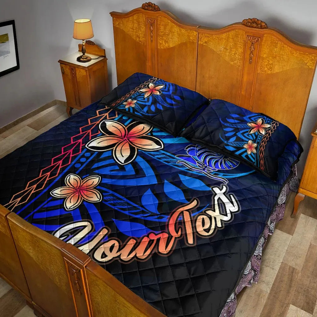 New Caledonia Custom Personalised Quilt Bed Set - Vintage Tribal Mountain