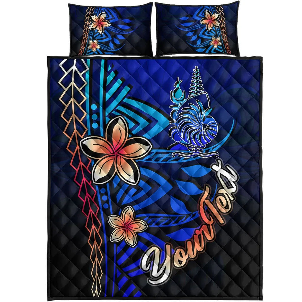 New Caledonia Custom Personalised Quilt Bed Set - Vintage Tribal Mountain