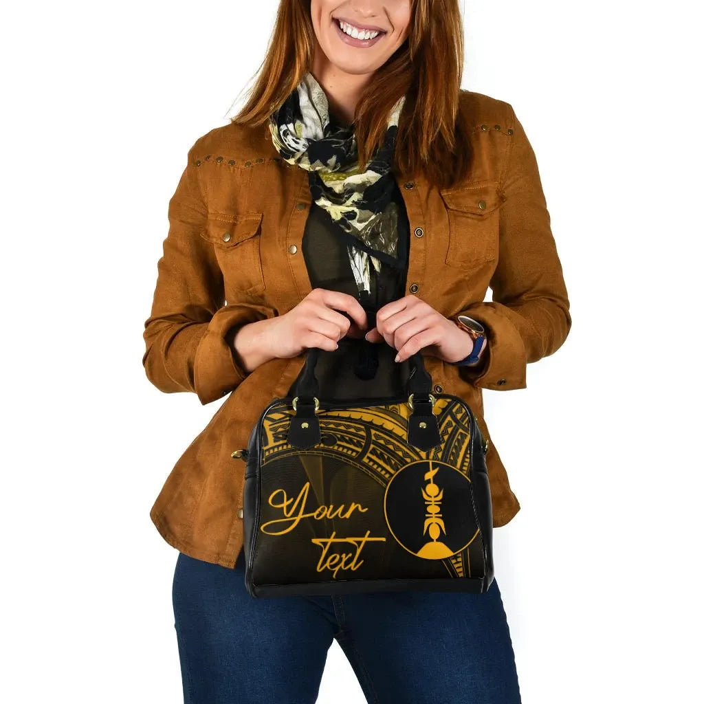 New Caledonia Custom Personalised Shoulder Handbag - Cross Style Gold Color