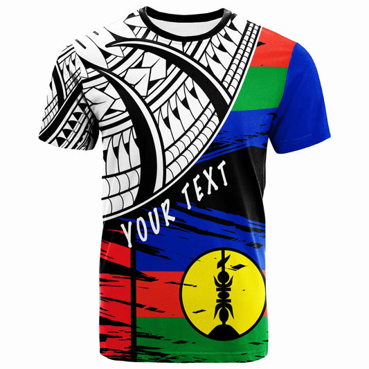 New Caledonia Custom Personalised - T- Shirt - New Caledonia Flag Style With Claw Pattern