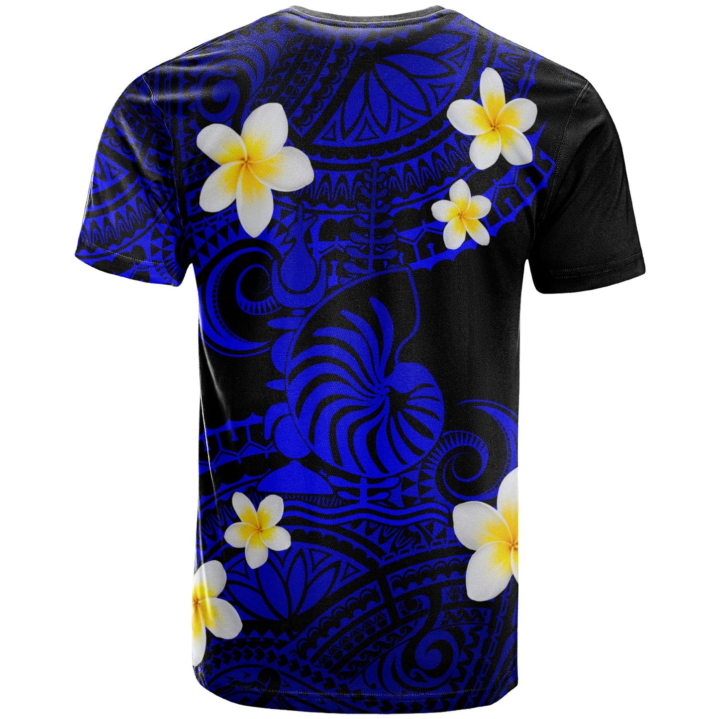 New Caledonia Custom Personalised T-Shirt - Plumeria Polynesian Vibe Blue