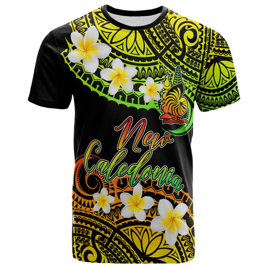 New Caledonia Custom Personalised T-Shirt - Plumeria Polynesian Vibe Reggae