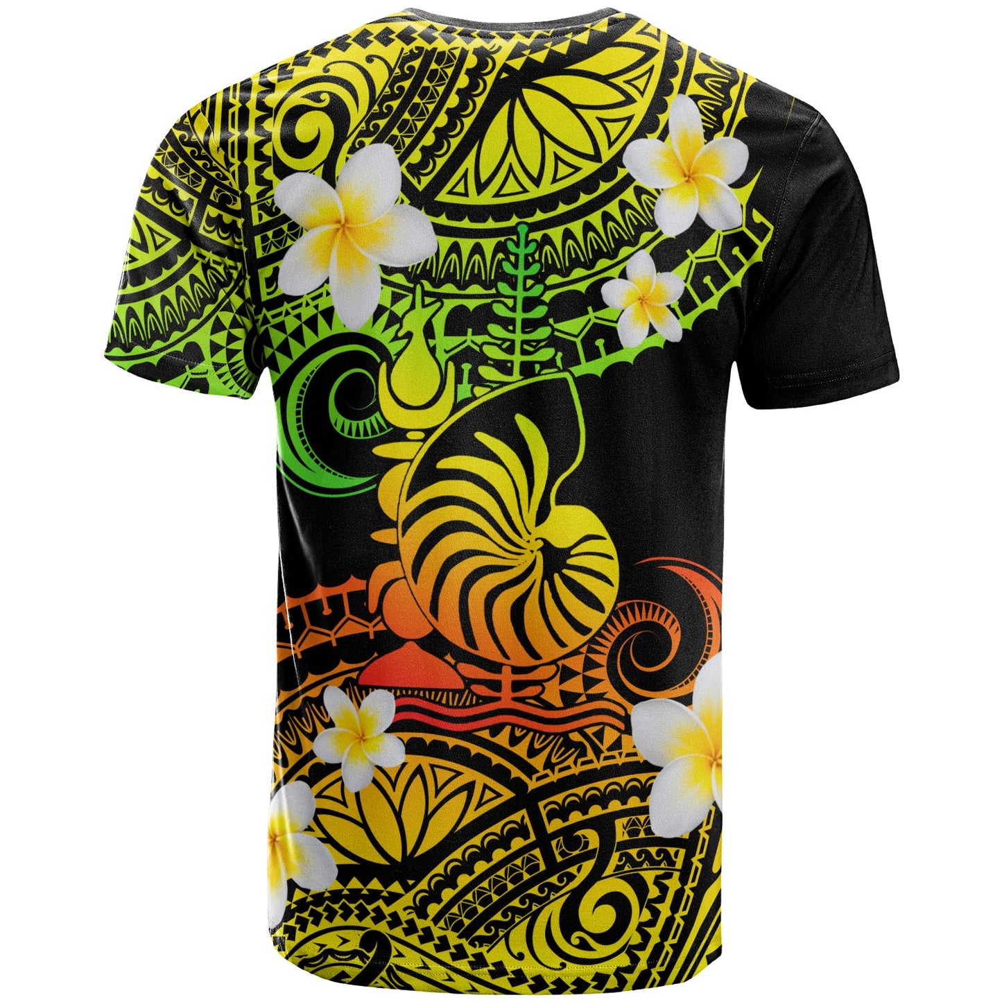 New Caledonia Custom Personalised T-Shirt - Plumeria Polynesian Vibe Reggae