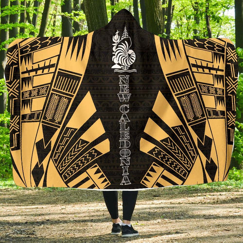 New Caledonia Hooded Blanket - Polynesian Tattoo Gold
