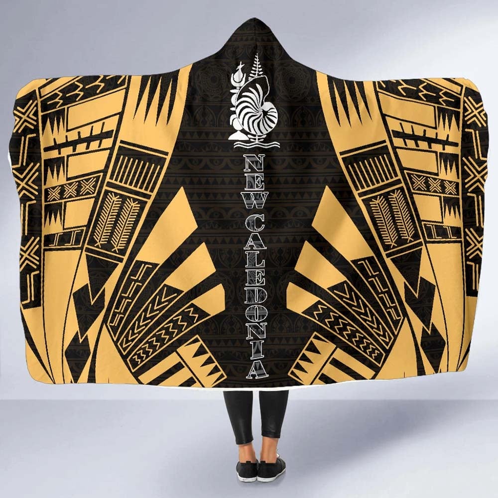 New Caledonia Hooded Blanket - Polynesian Tattoo Gold