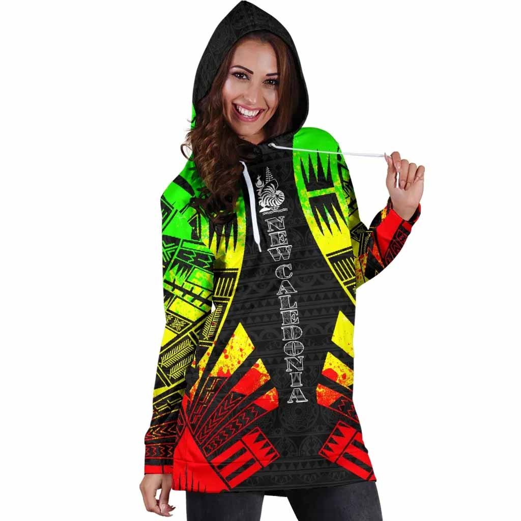 New Caledonia Hoodie Dress - Polynesian Tattoo Reggae