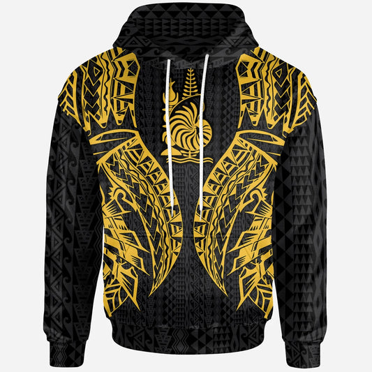 New Caledonia Hoodie - Polynesian Lion Head Gold Style