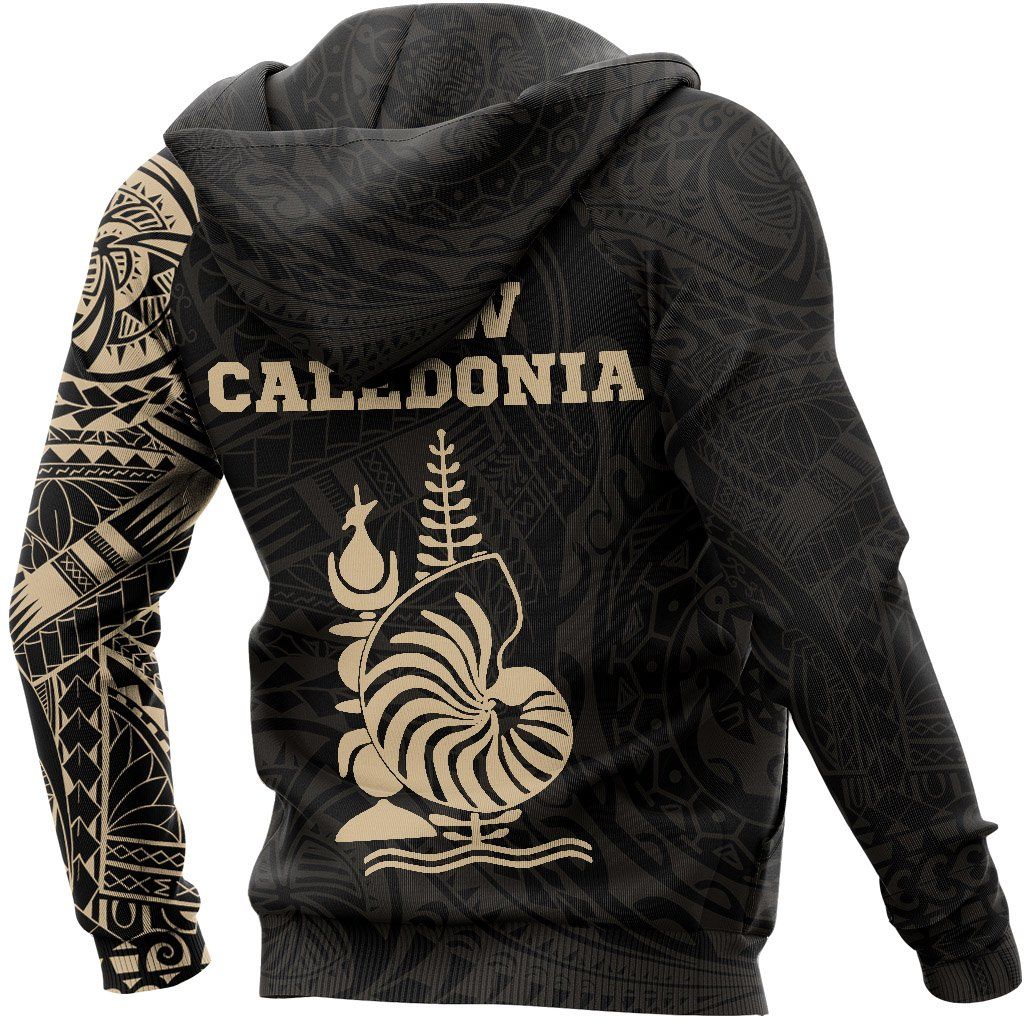 New Caledonia Hoodie - New Caledonia Flag Polynesian Tattoo Style
