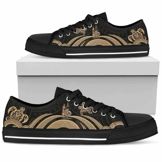 New Caledonia Low Top Canvas Shoes - Gold Tentacle Turtle