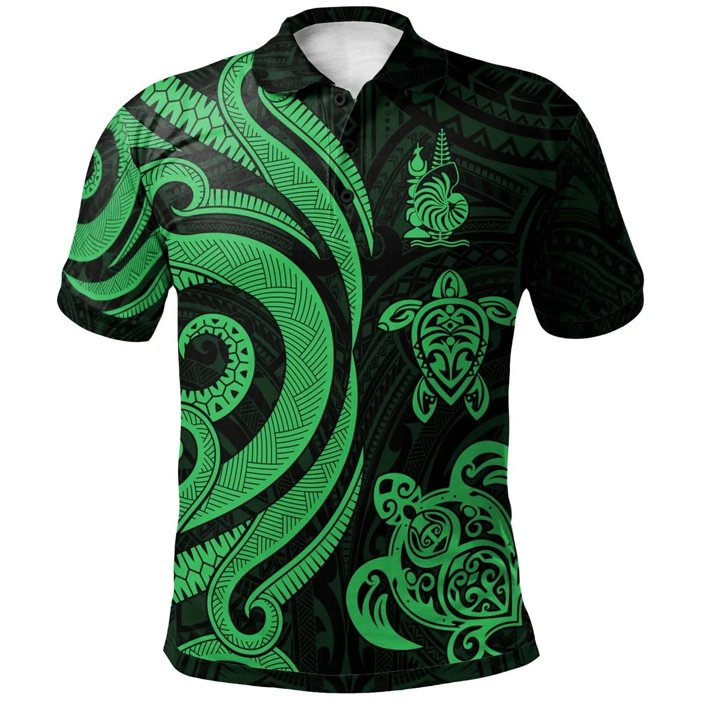 New Caledonia Polo Shirt - Green Tentacle Turtle