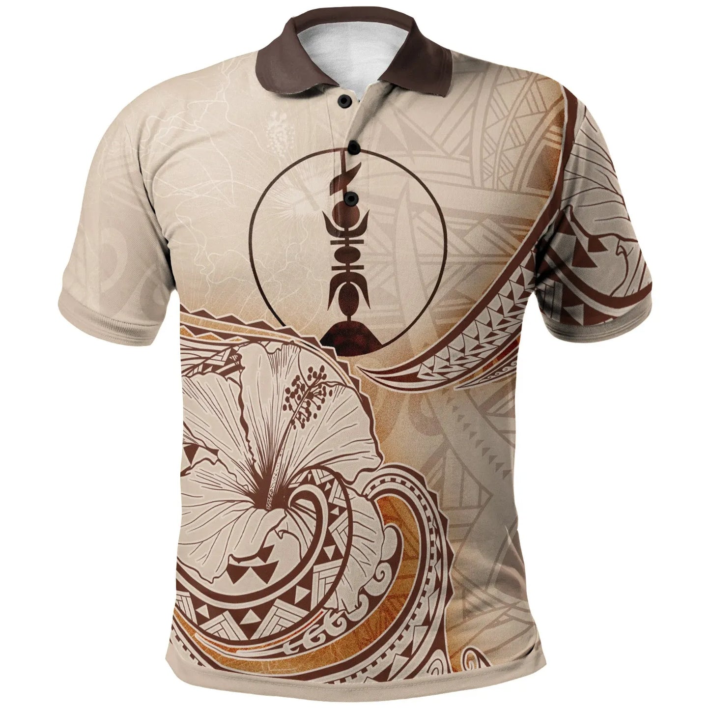 New Caledonia Polo Shirt - Hibiscus Flowers Vintage Style