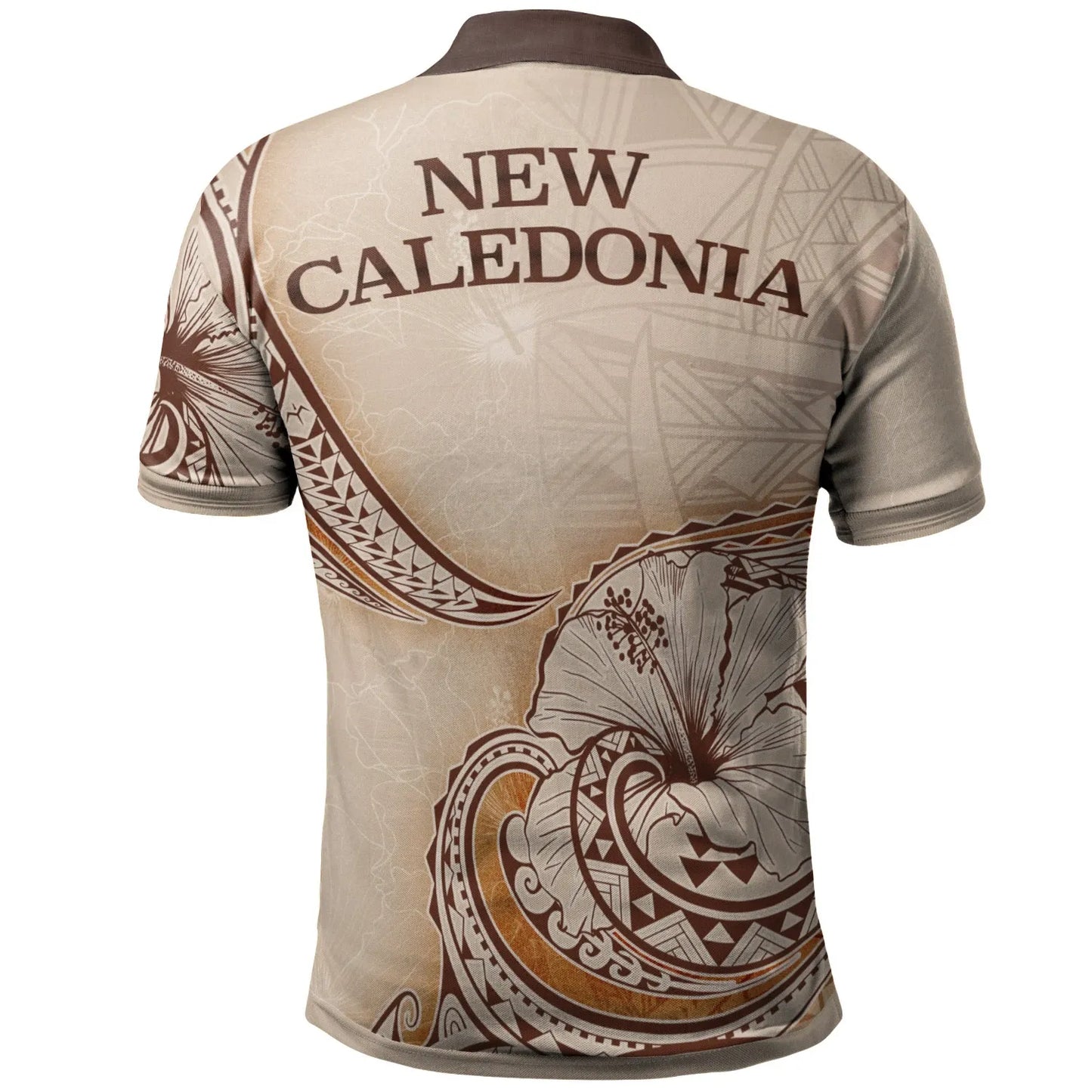 New Caledonia Polo Shirt - Hibiscus Flowers Vintage Style