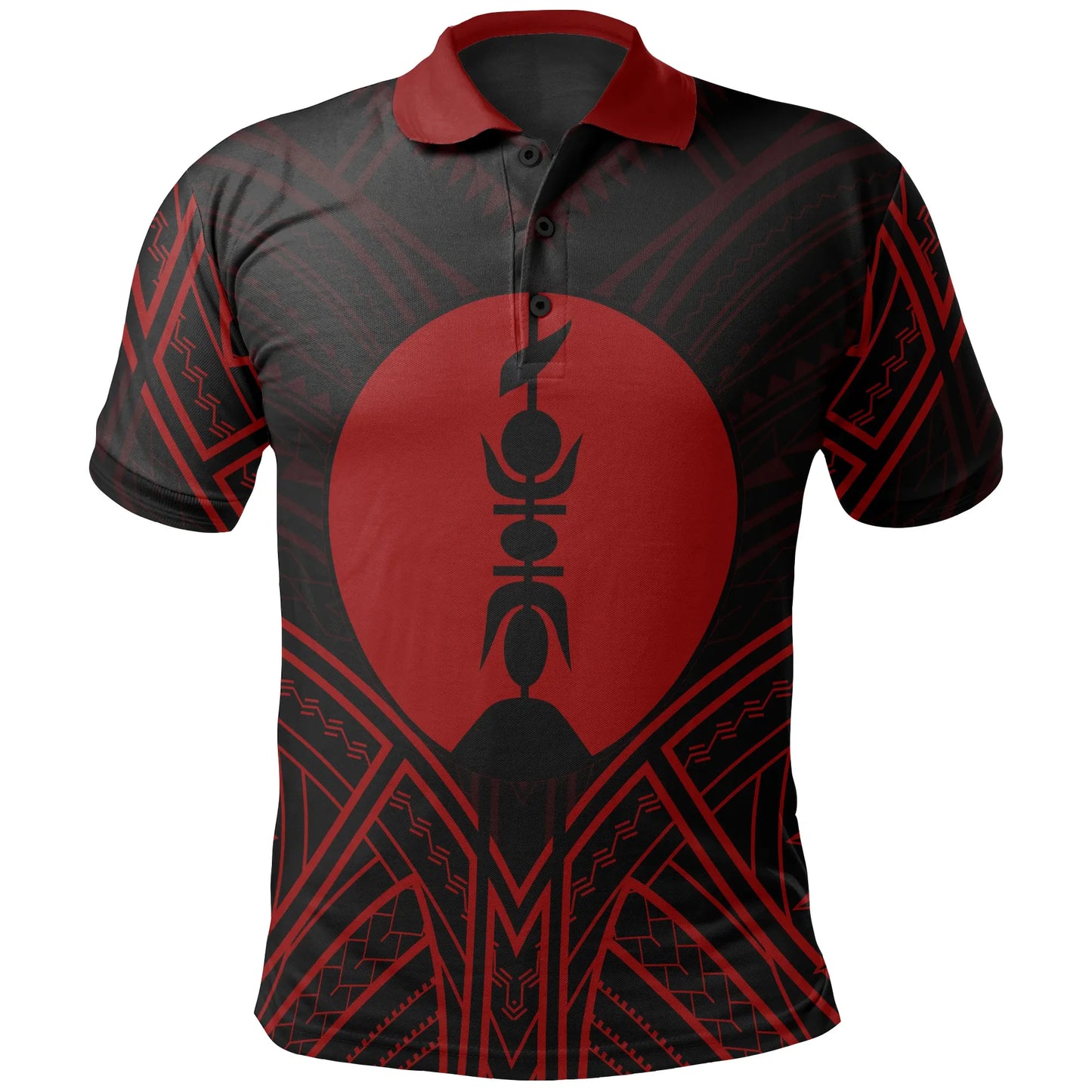 New Caledonia Polo Shirt - New Caledonia Seal Red Tribal Patterns