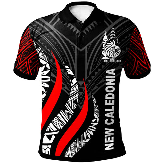 New Caledonia Polo Shirt  - New Caledonia Strong Fire Pattern Red