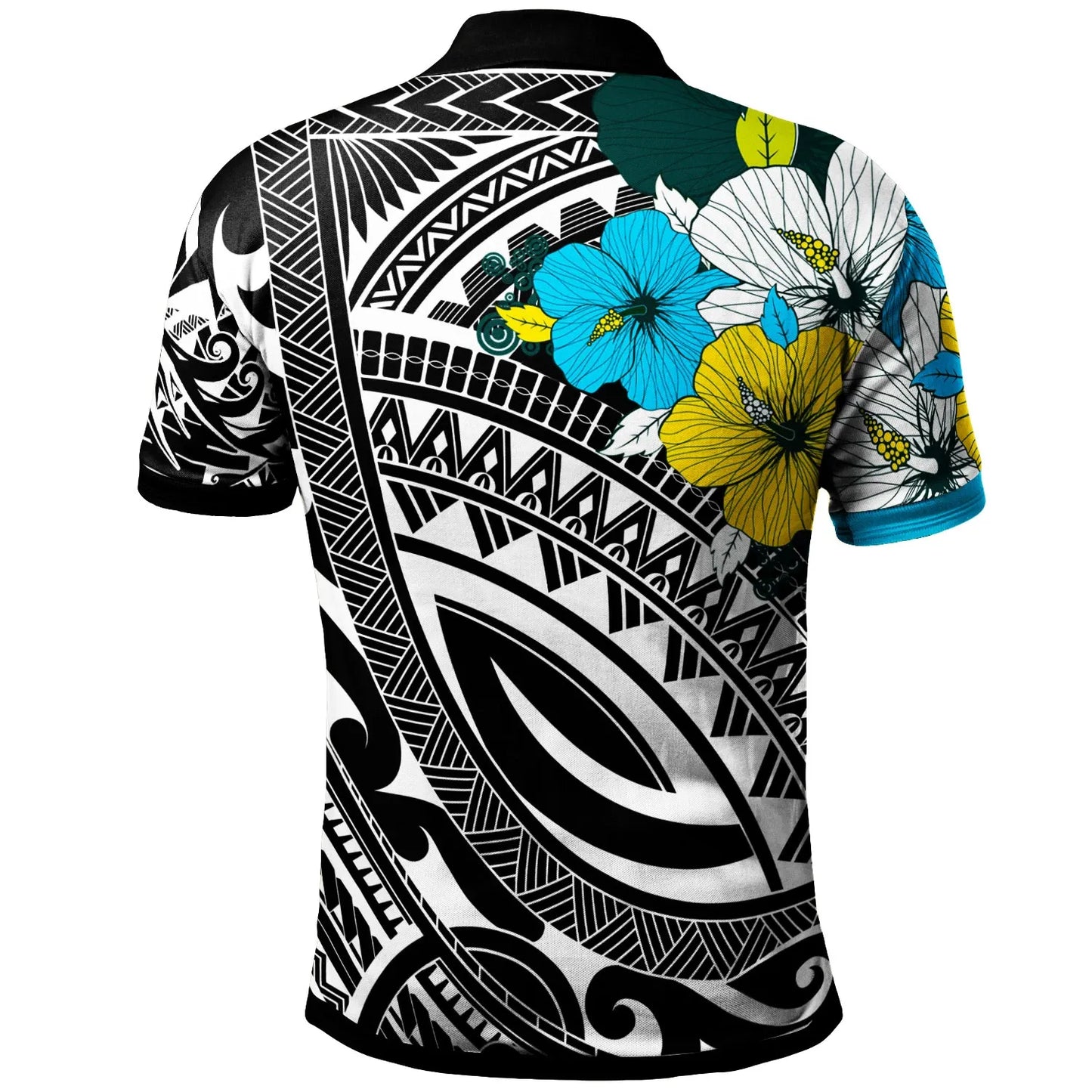 New Caledonia Polo Shirt  - Polynesian Pattern Black Color