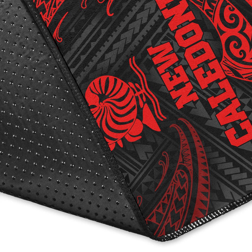 New Caledonia Polynesian Area Rug - Red Tribal Wave