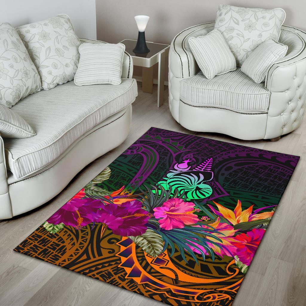 New Caledonia Polynesian Area Rug - Summer Hibiscus