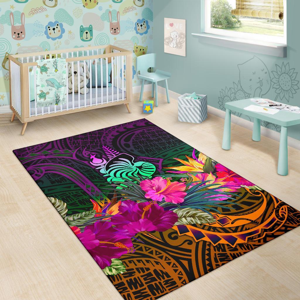 New Caledonia Polynesian Area Rug - Summer Hibiscus