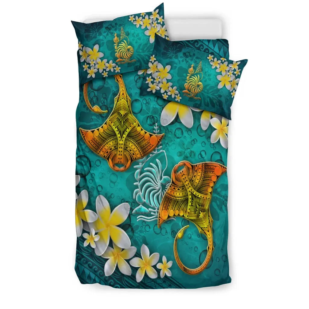 New Caledonia Polynesian Bedding Set - Manta Ray Ocean