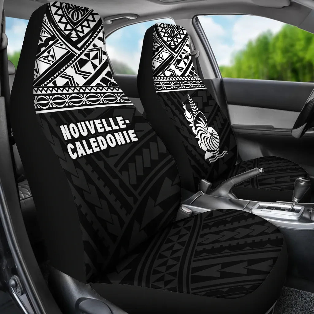 New Caledonia Car Seat Covers - New Caledonia White Coat Of Arms Polynesian Tattoo