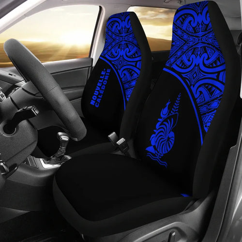 New Caledonia Car Seat Covers - New Caledonia Coat Of Arms Polynesian Blue Curve