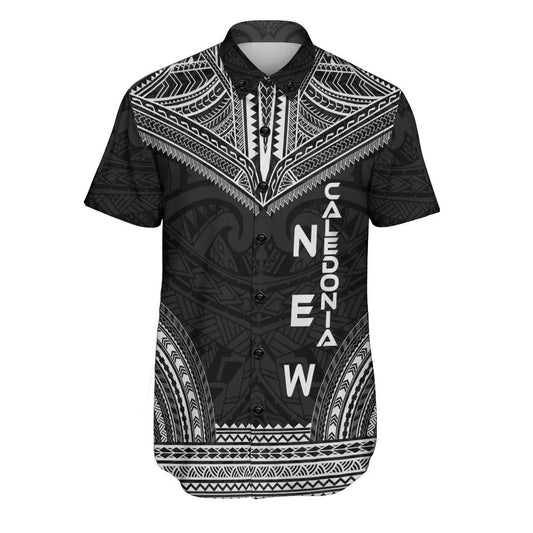 New Caledonia Polynesian Chief Short Sleeve Shirt - Black Version