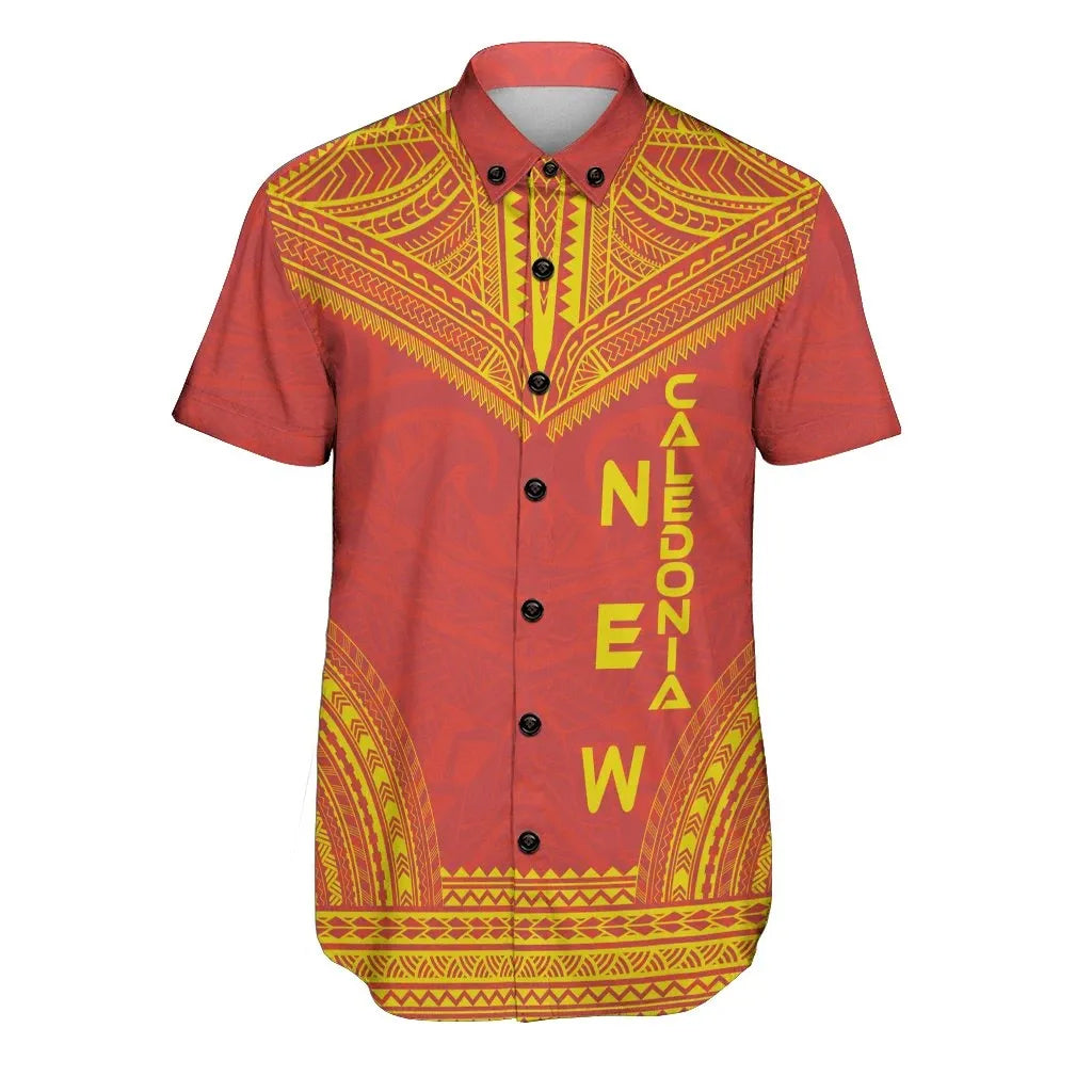 New Caledonia Polynesian Chief Short Sleeve Shirt - Flag Version