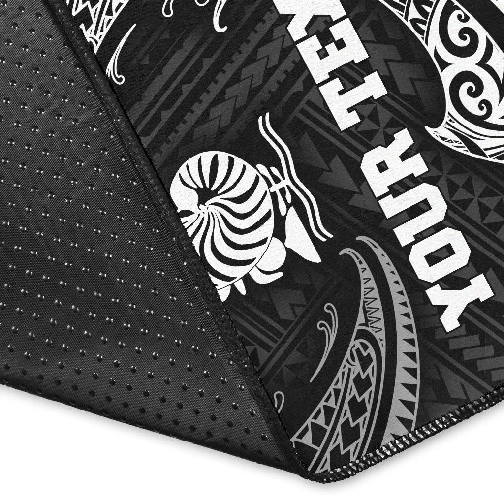 New Caledonia Polynesian Custom Personalised Area Rug - White Tribal Wave