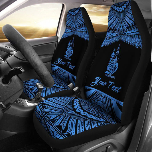 New Caledonia Polynesian Custom Personalised Car Seat Covers - Pride Blue Version
