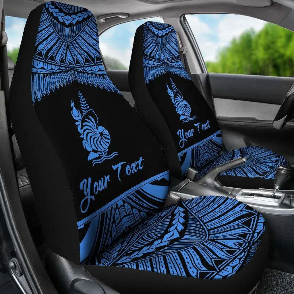 New Caledonia Polynesian Custom Personalised Car Seat Covers - Pride Blue Version