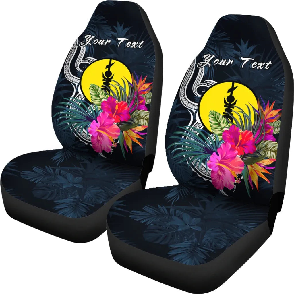 New Caledonia Polynesian Custom Personalised Car Seat Covers - Tropical Flower