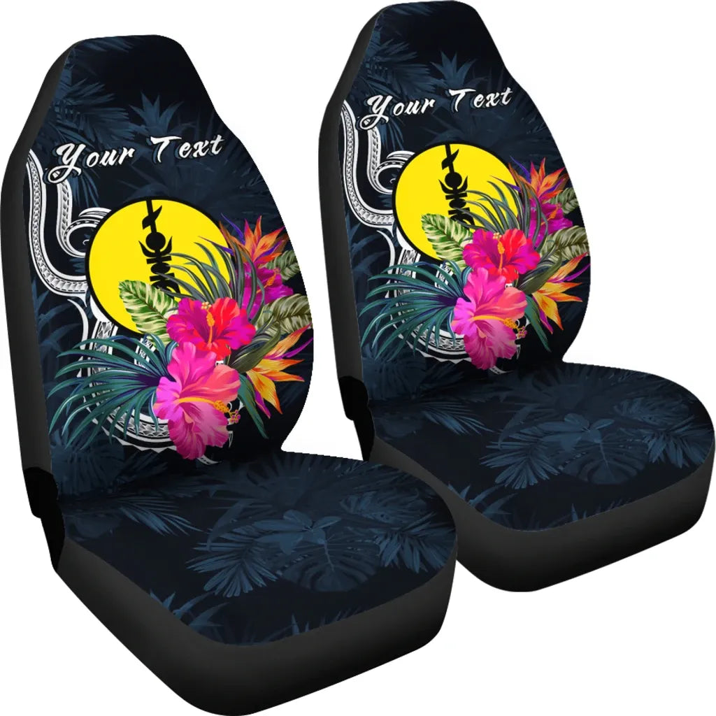 New Caledonia Polynesian Custom Personalised Car Seat Covers - Tropical Flower
