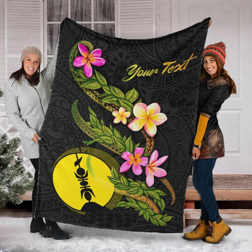 New Caledonia Polynesian Custom Personalised Blanket - Plumeria Tribal