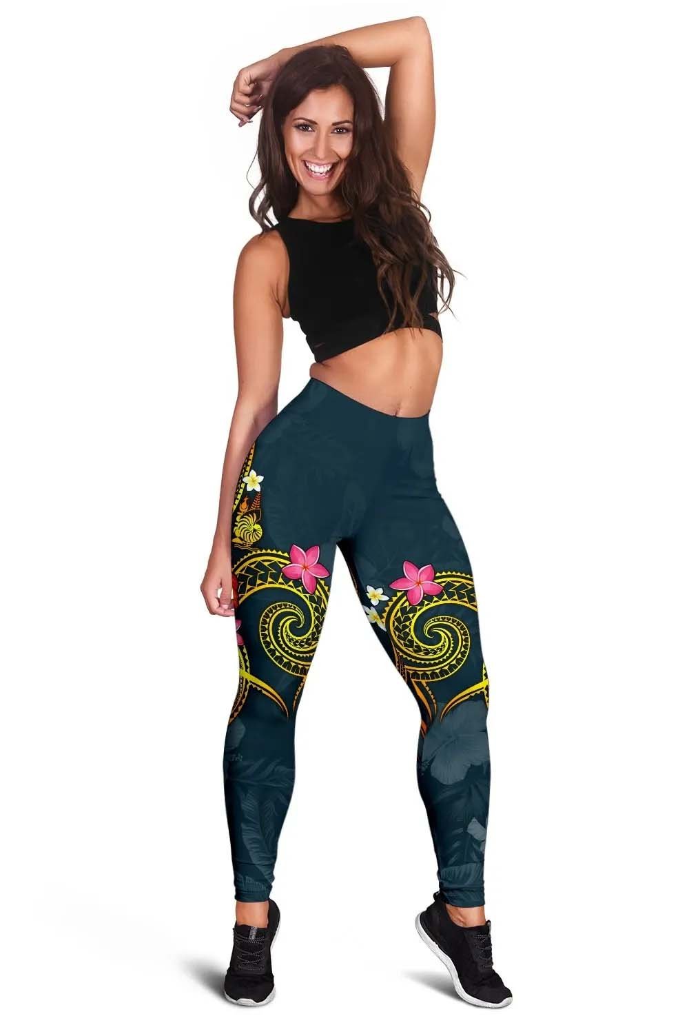 New Caledonia Polynesian Legging - Legend of New Caledonia (Blue)