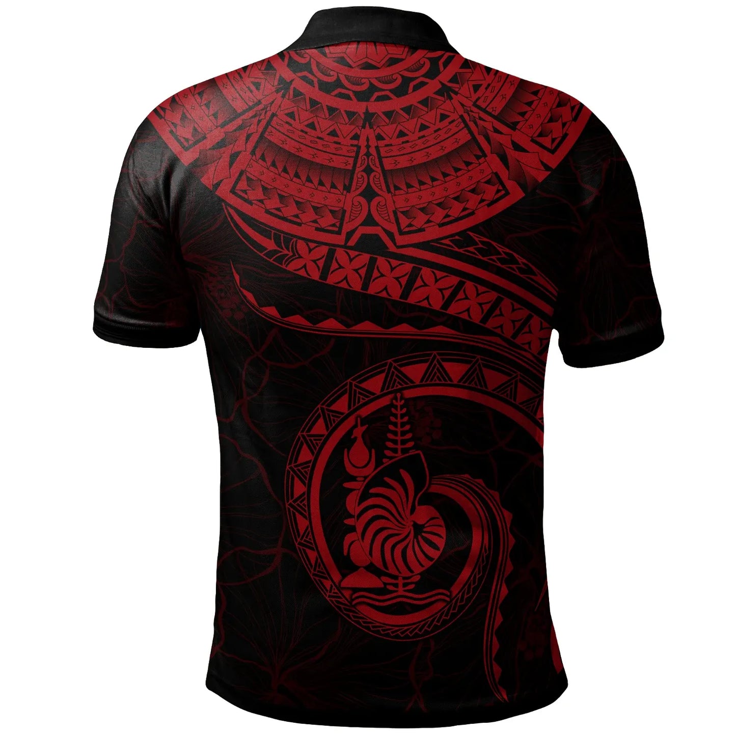 New Caledonia Polynesian Personalised Polo Shirt - New Caledonia Waves (Red)