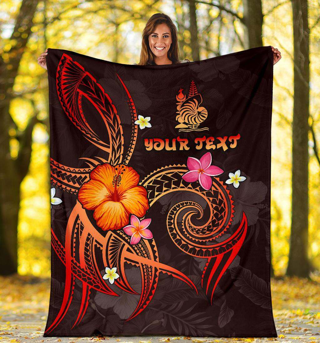 New Caledonia Polynesian Personalised Premium Blanket - Legend of New Caledonia (Red)
