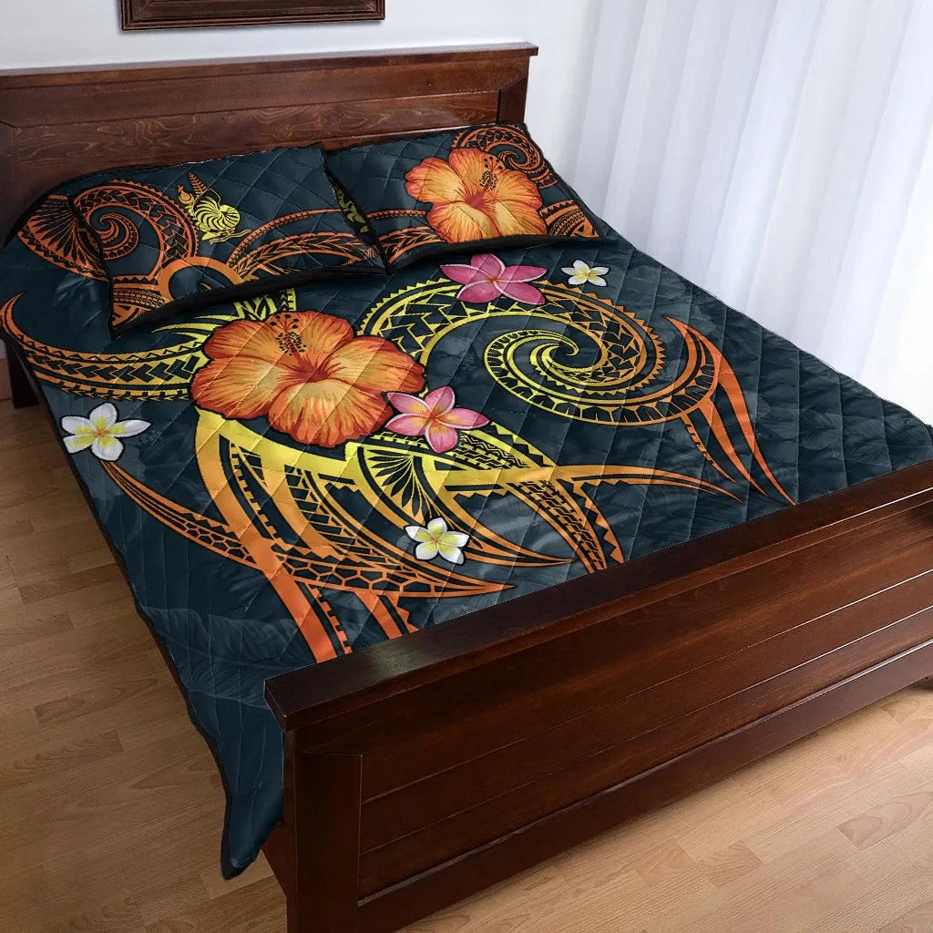 New Caledonia Polynesian Personalised Quilt Bed Set - Legend of New Caledonia (Blue)