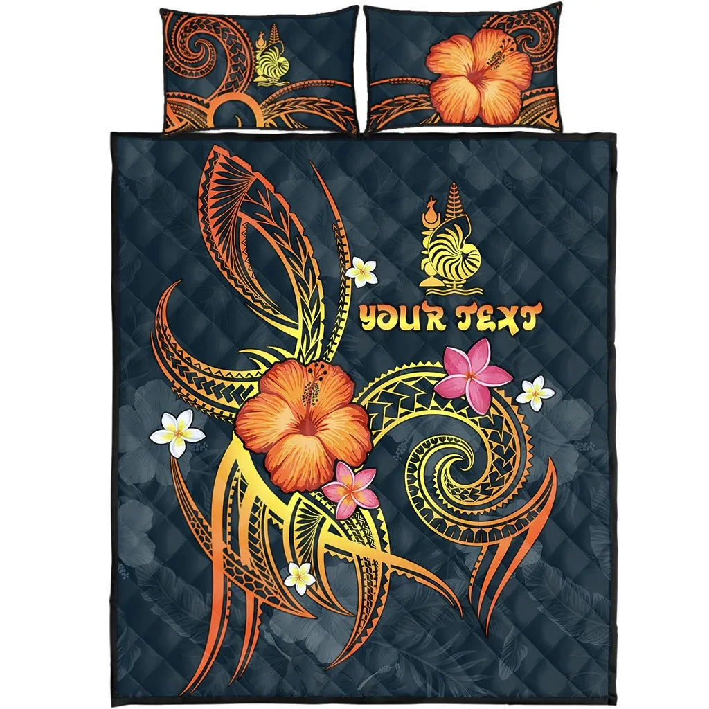 New Caledonia Polynesian Personalised Quilt Bed Set - Legend of New Caledonia (Blue)
