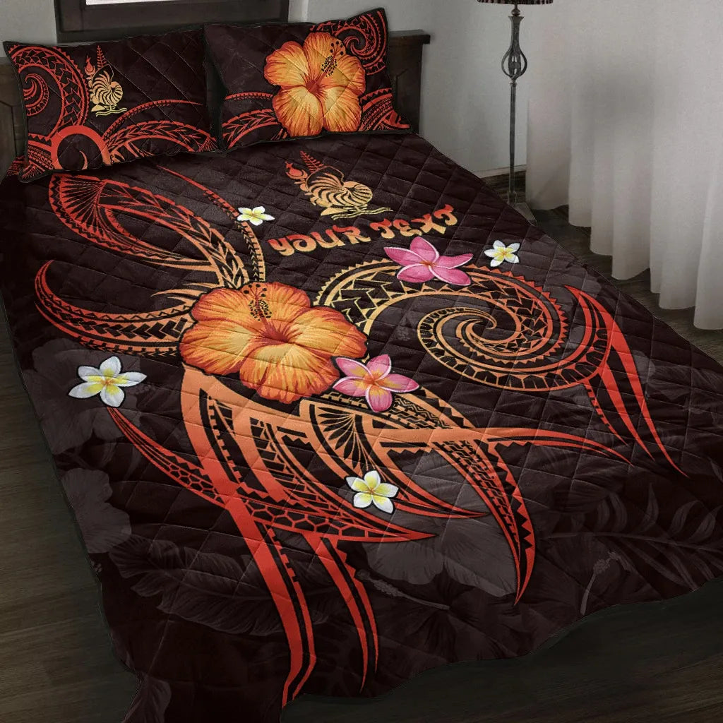 New Caledonia Polynesian Personalised Quilt Bed Set - Legend of New Caledonia (Red)