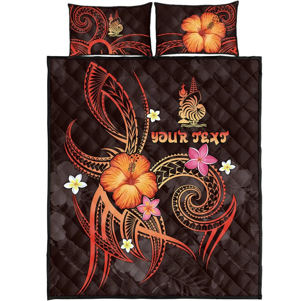 New Caledonia Polynesian Personalised Quilt Bed Set - Legend of New Caledonia (Red)